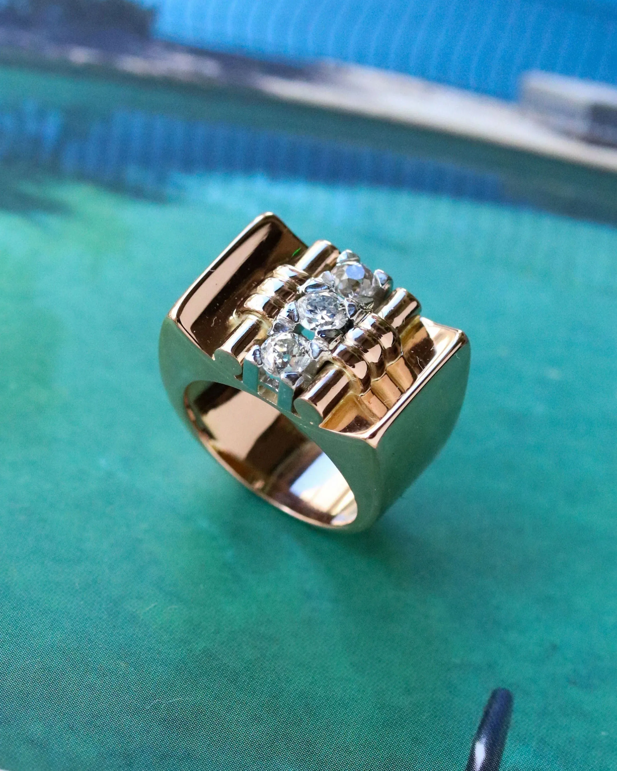 Bague Tank or rose diamants sold by 58 Facettes product image thumbnail 3