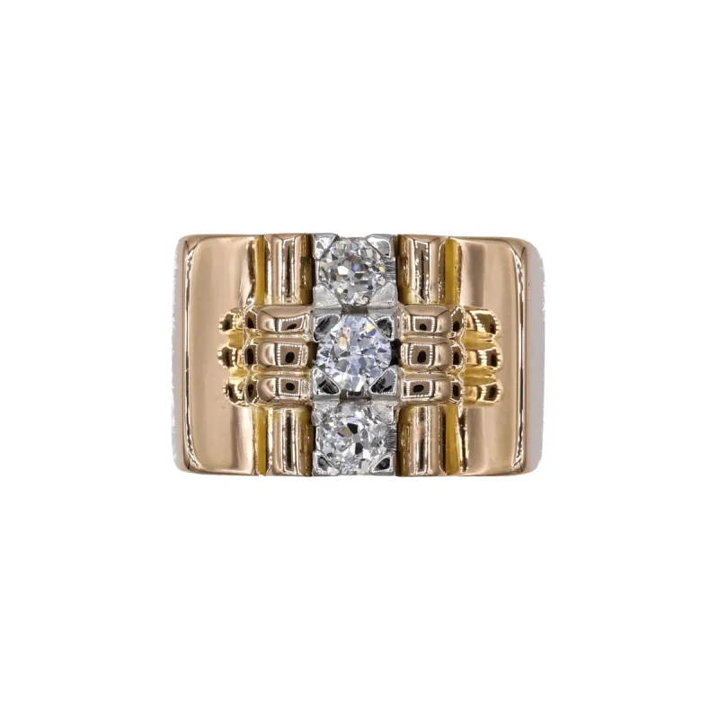 Bague Tank or rose diamants sold by 58 Facettes