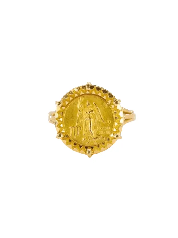 Bague signe du zodiaque Vierge or jaune sold by 58 Facettes
