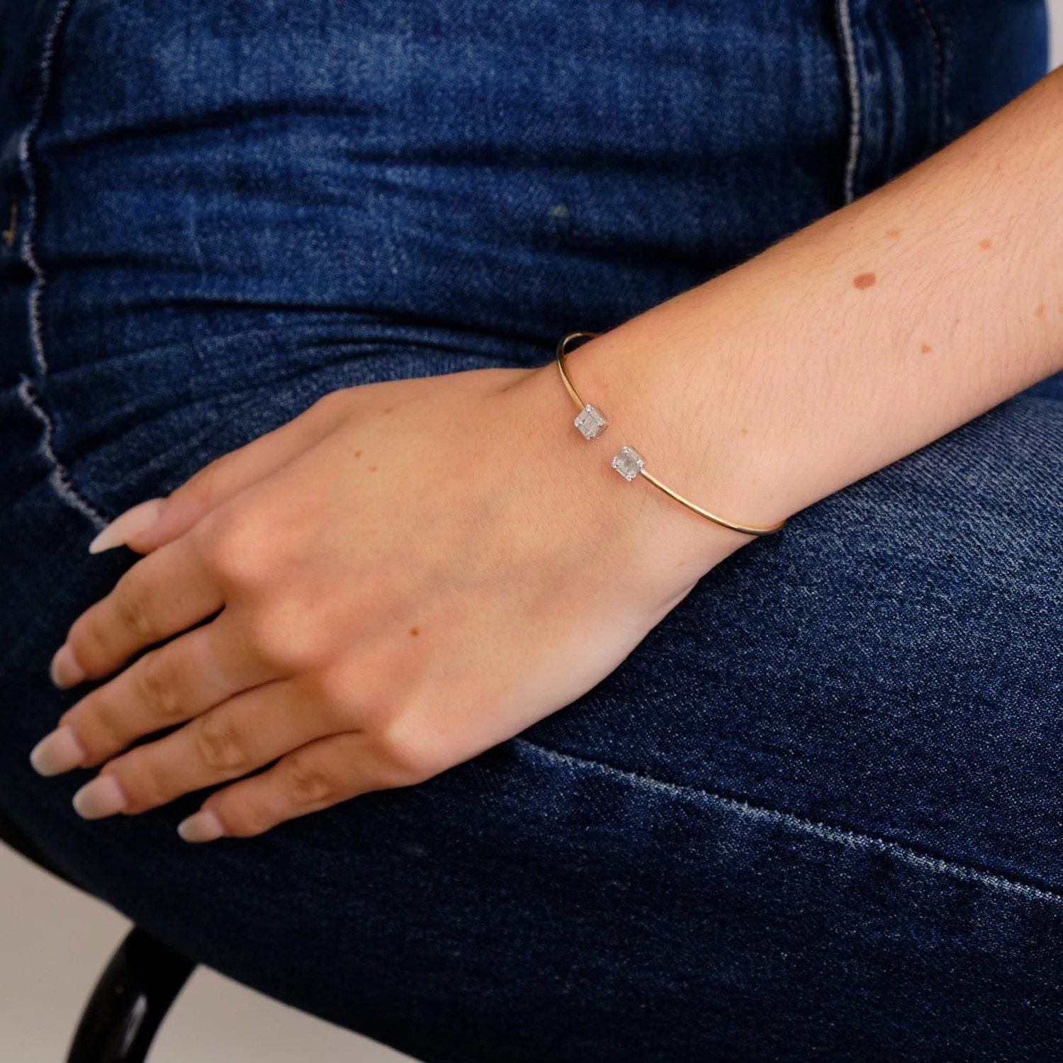 Bracelet Jonc or rose diamants sold by 58 Facettes product image thumbnail 2