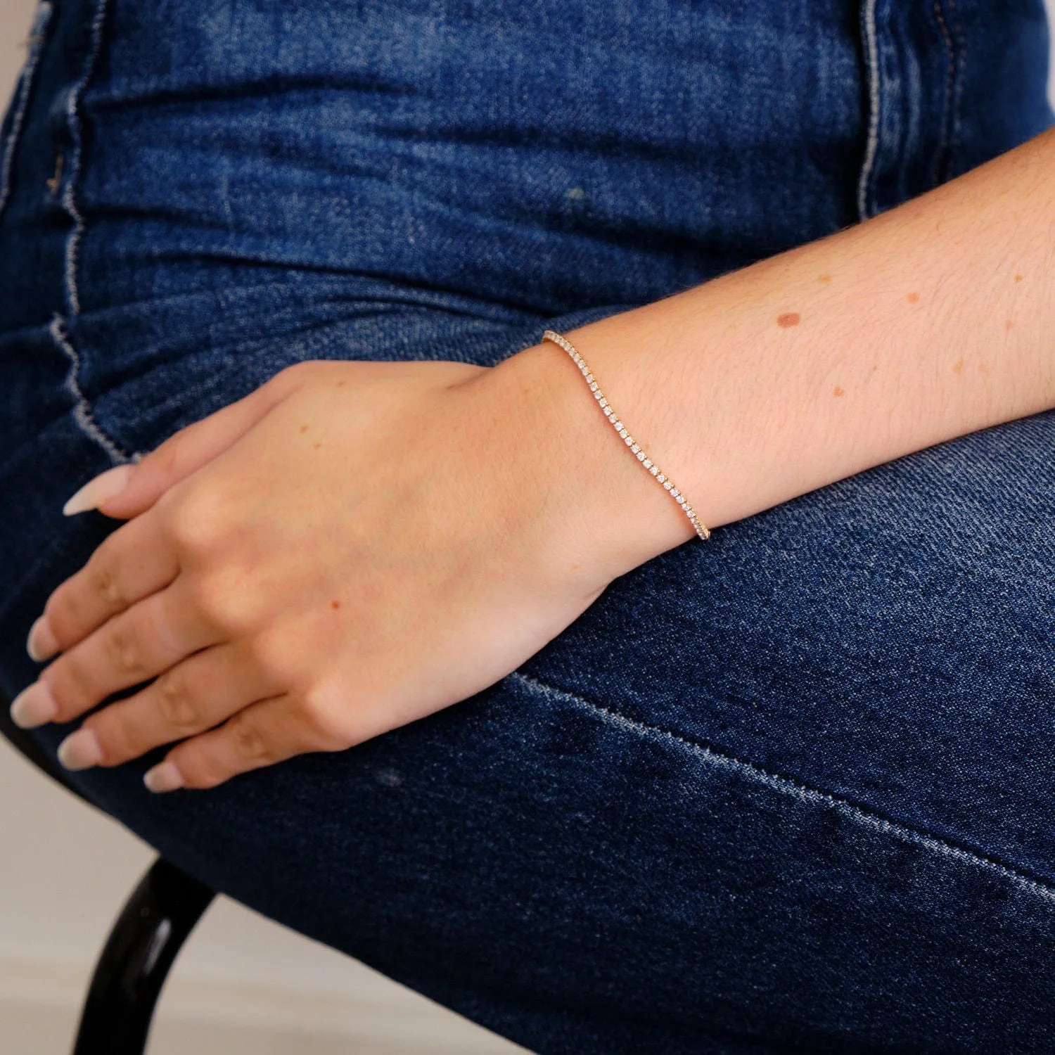 Bracelet Rivière de diamants or rose sold by 58 Facettes product image thumbnail 2