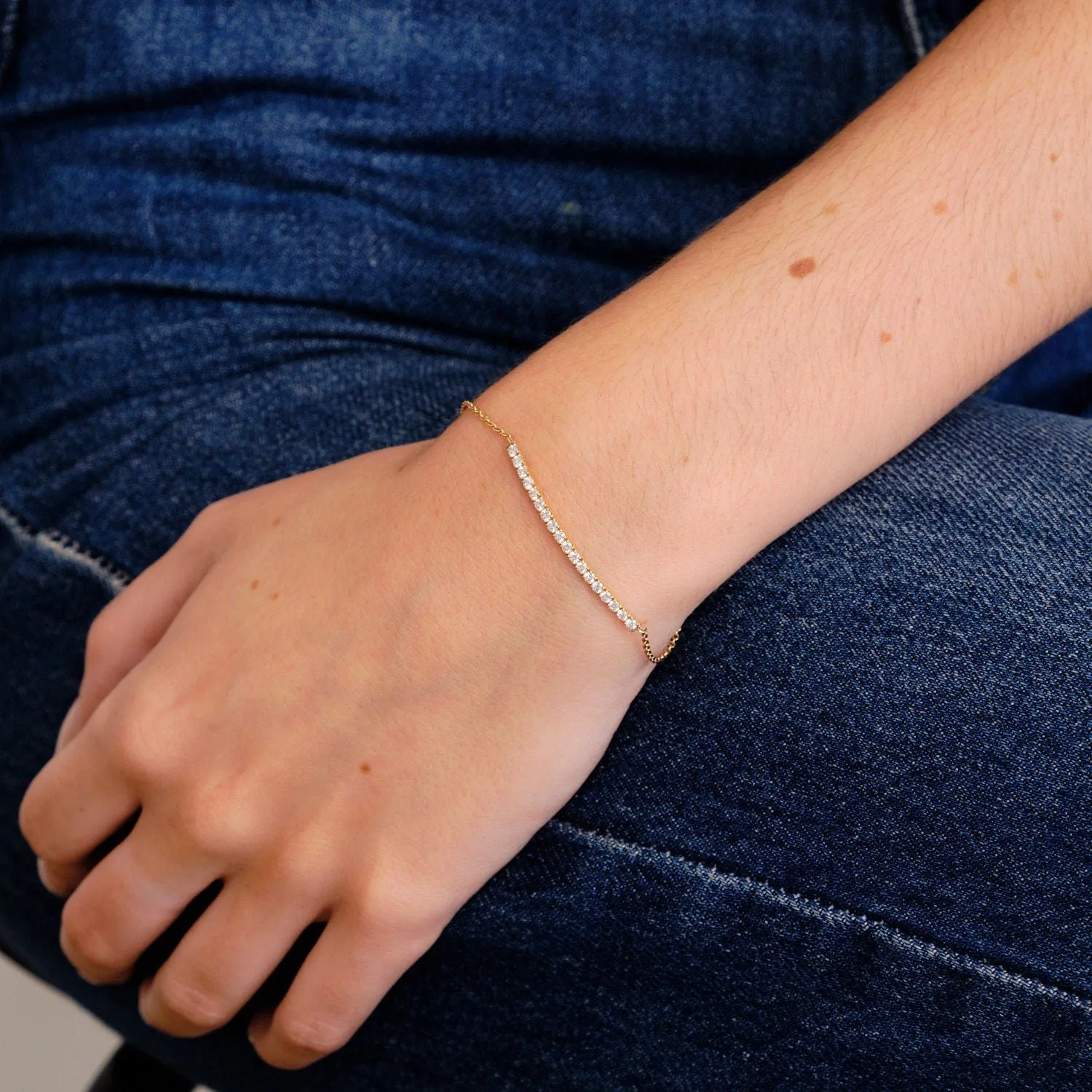 Bracelet or jaune barrette diamants sold by 58 Facettes product image thumbnail 2