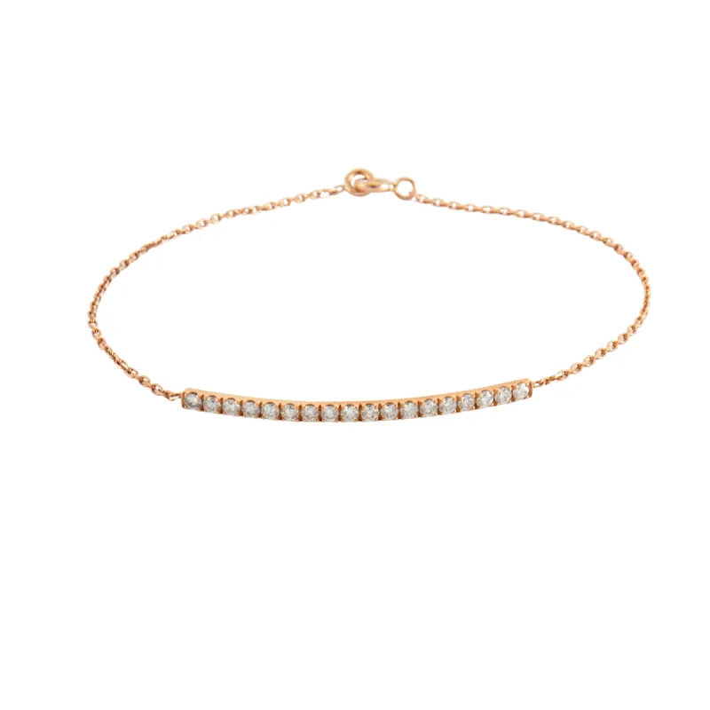 Bracelet or rose barrette de diamants sold by 58 Facettes