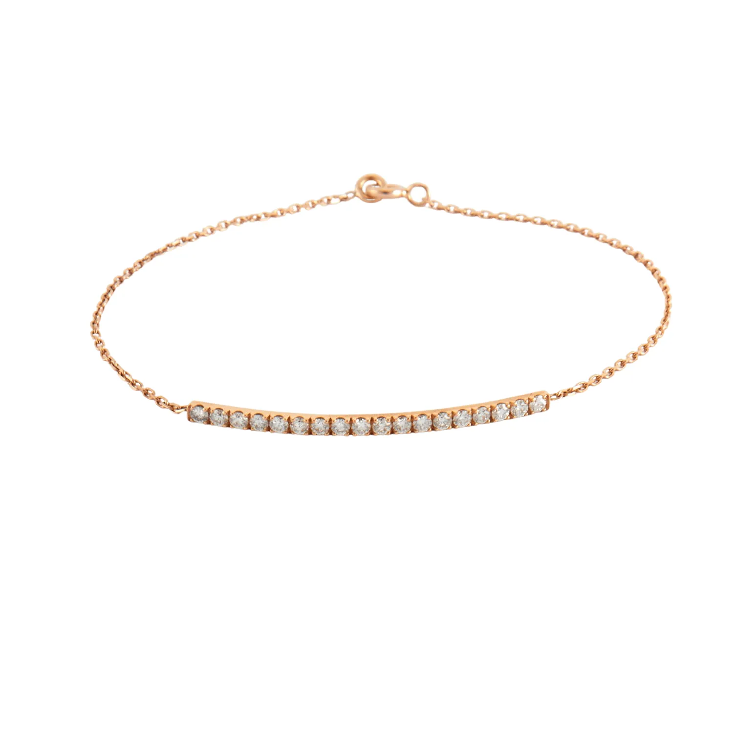 Bracelet or rose barrette de diamants sold by 58 Facettes