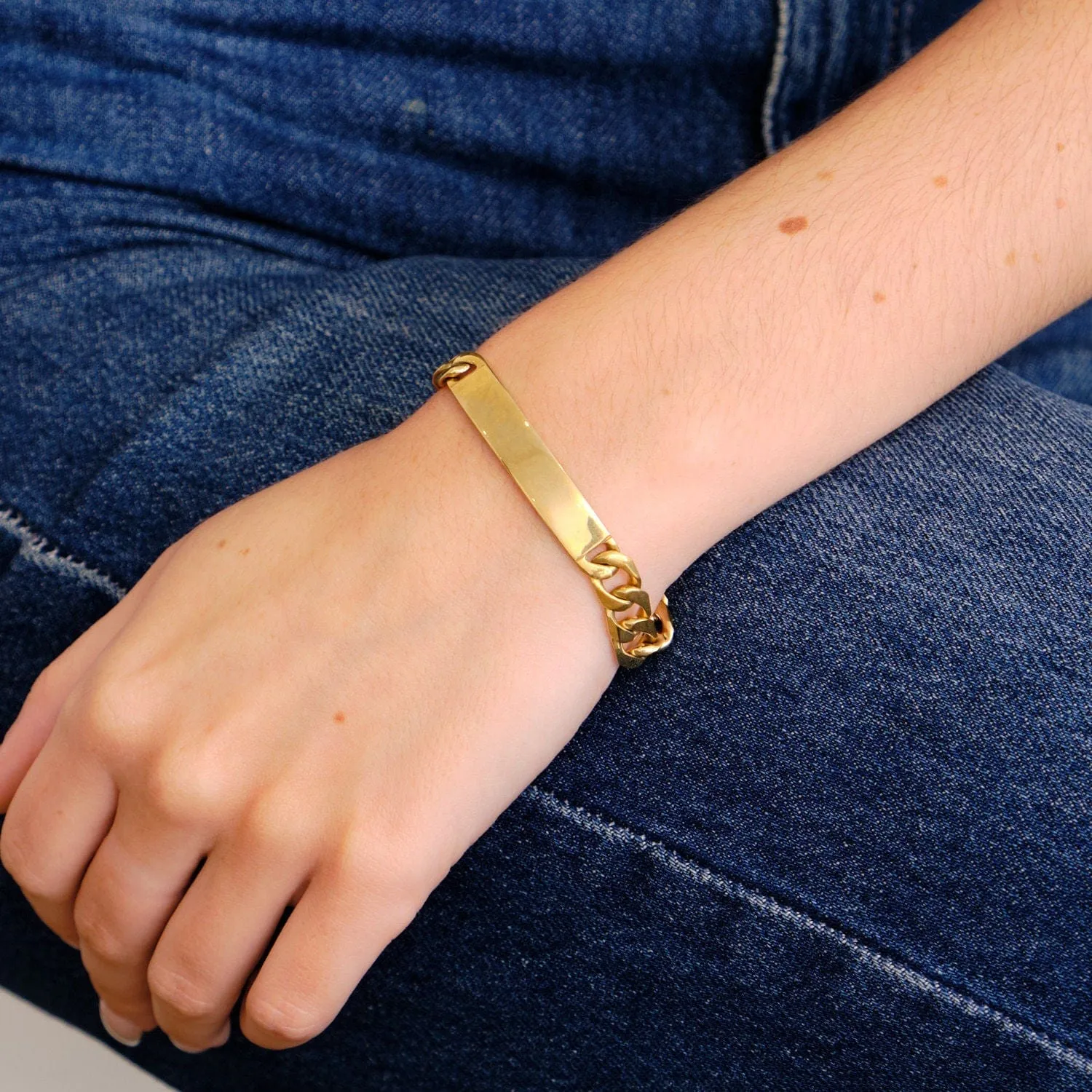 Gourmette avec plaque or jaune sold by 58 Facettes product image thumbnail 2