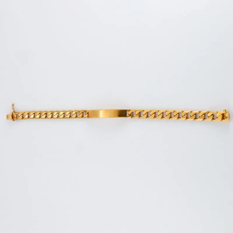 Gourmette avec plaque or jaune sold by 58 Facettes