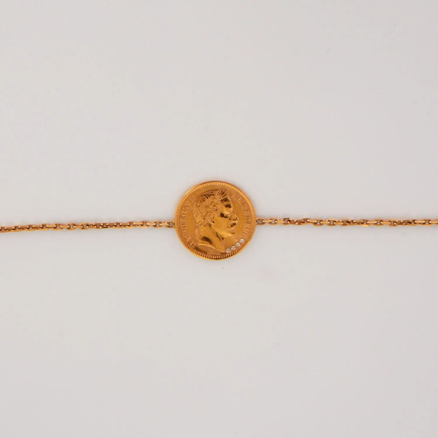 Bracelet médaillon or rose diamants sold by 58 Facettes product image thumbnail 2