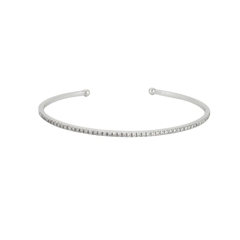 Bracelet Jonc or blanc diamants sold by 58 Facettes