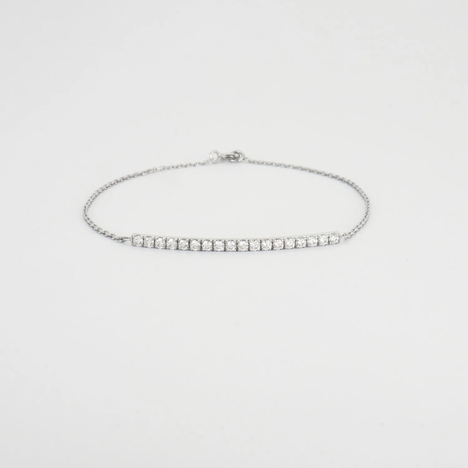 Bracelet or blanc barrette de diamants 0.55ct sold by 58 Facettes product image thumbnail 2