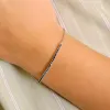 Bracelet or blanc barrette diamants noirs sold by 58 Facettes