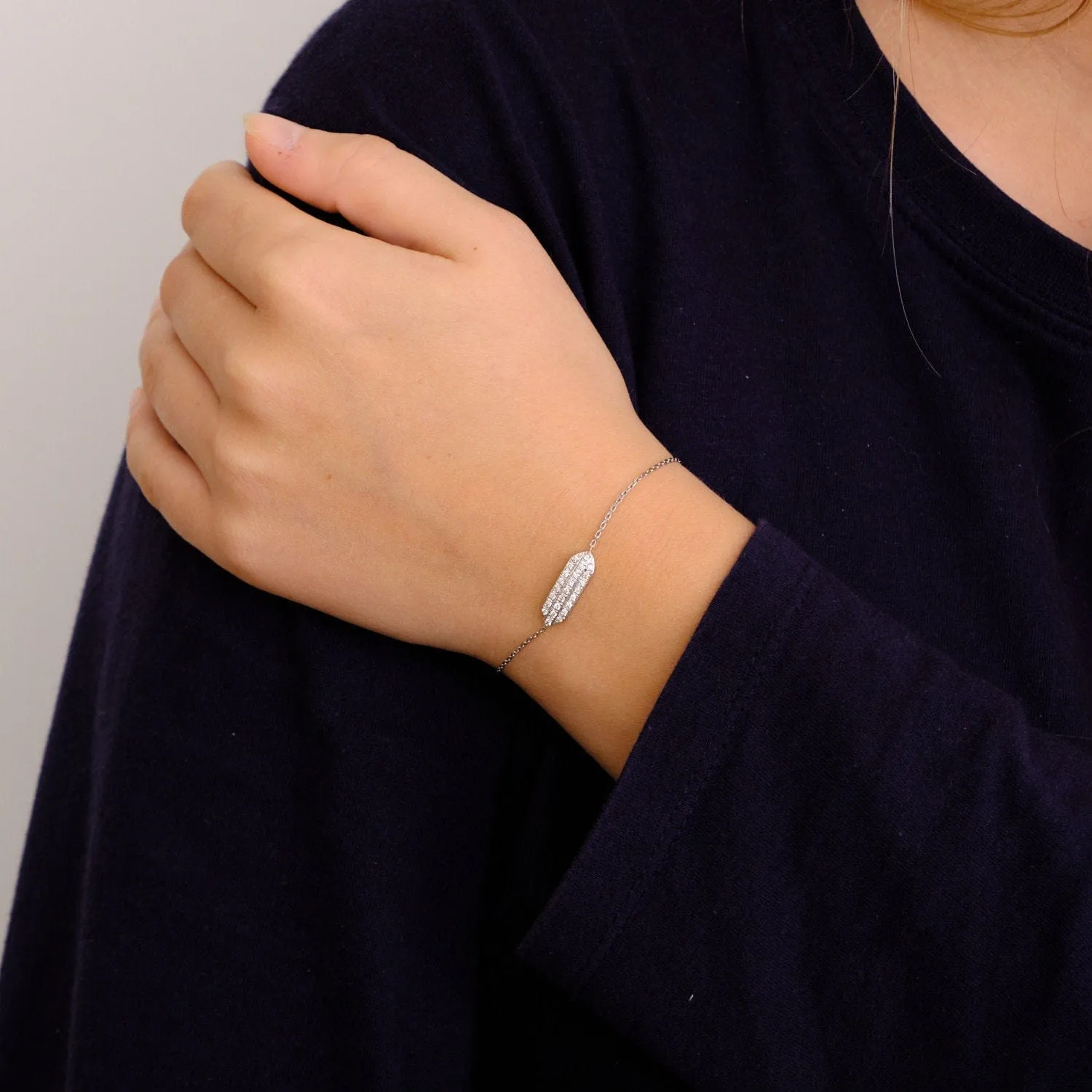 Bracelet barrette or blanc Diamants sold by 58 Facettes product image thumbnail 3