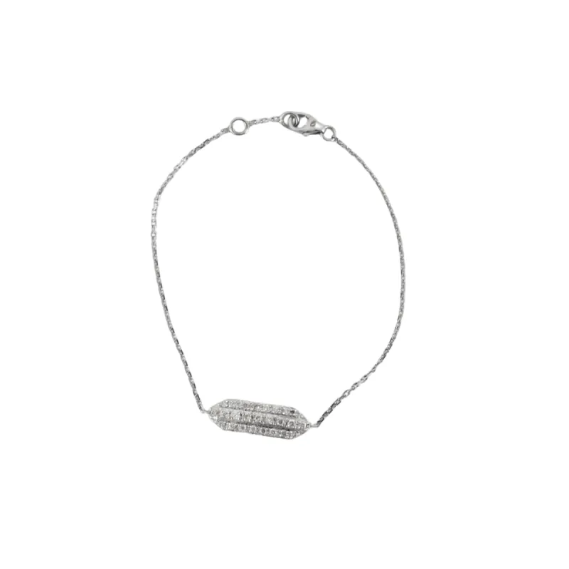 Bracelet barrette or blanc Diamants sold by 58 Facettes