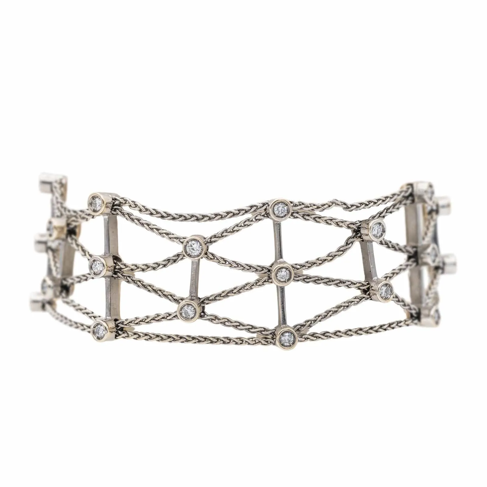 Bracelet Manchette Or blanc Diamant sold by 58 Facettes