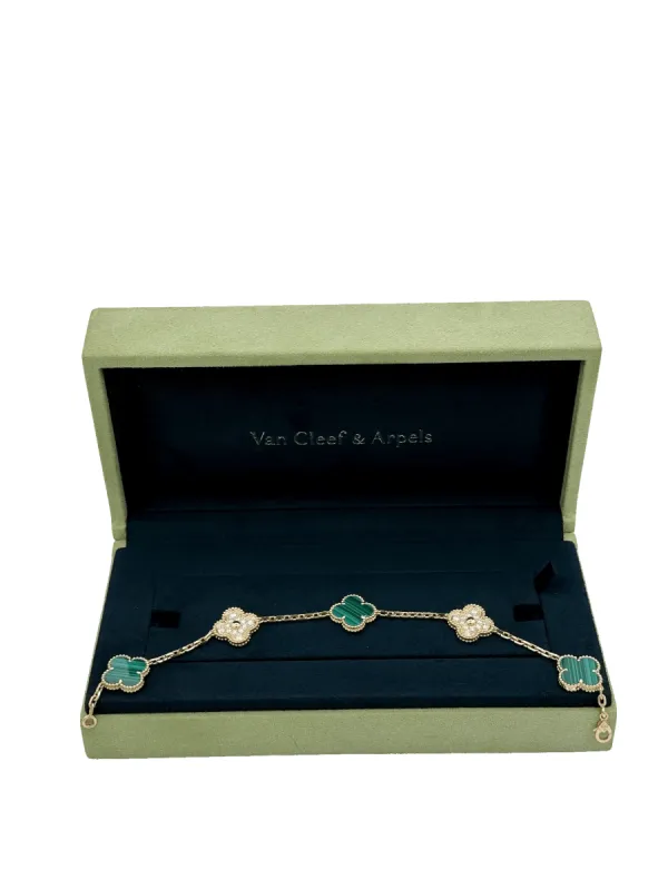Van Cleef & Arpels - Bracelet Alhambra Malachite diamants sold by 58 Facettes