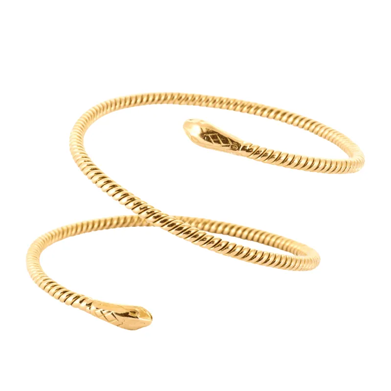 Bracelet double tête de serpent or jaune sold by 58 Facettes