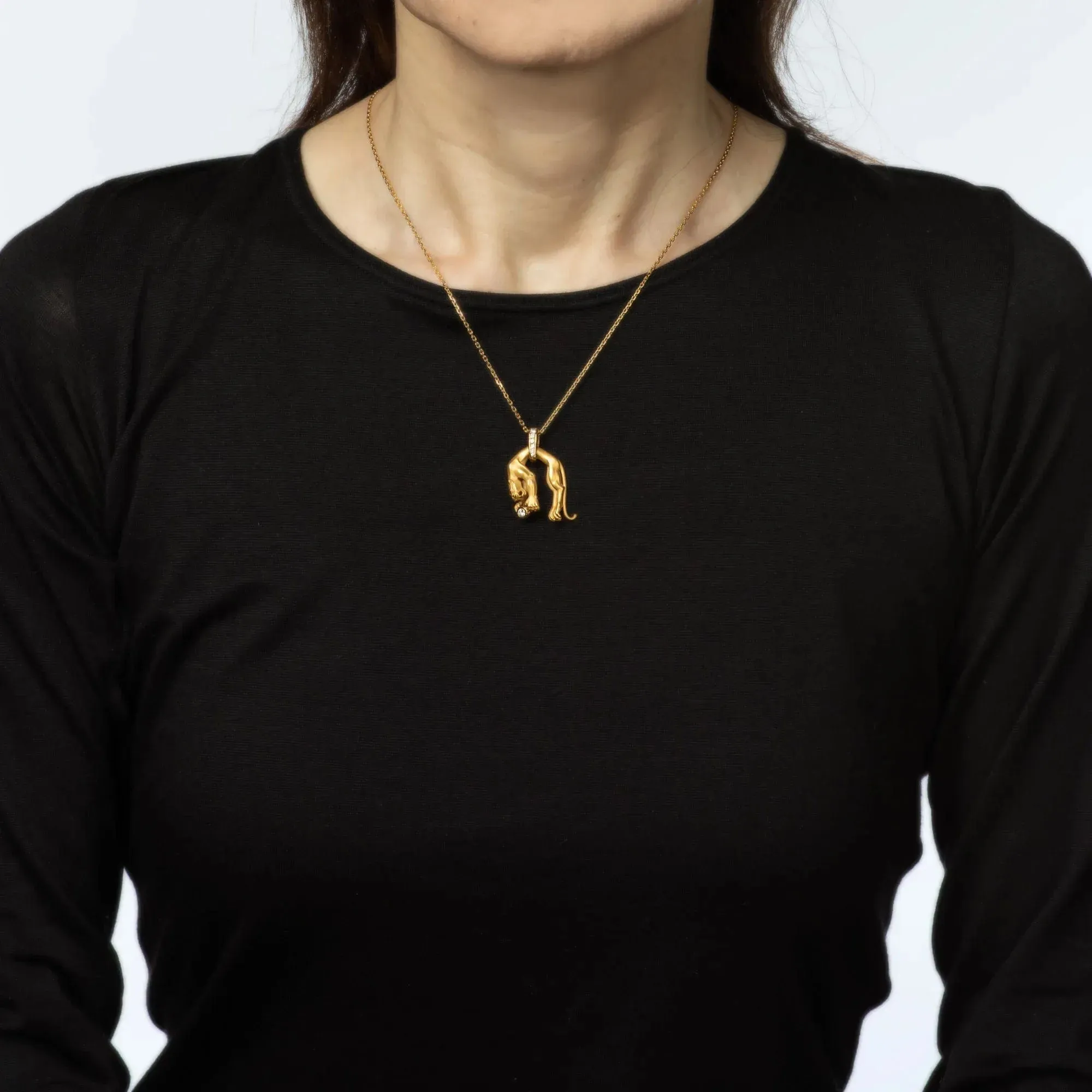 CARRERA Y CARRERA - collier pendentif panthère diamant jaune Ggold sold by 58 Facettes product image thumbnail 2