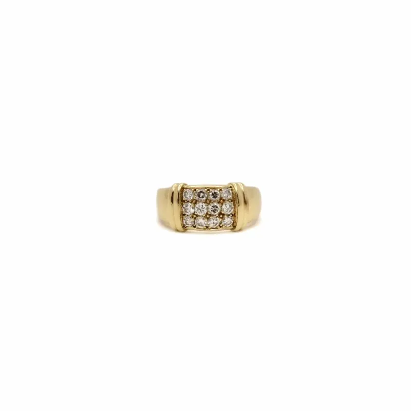 Bague bandeau or jaune pavage diamants sold by 58 Facettes