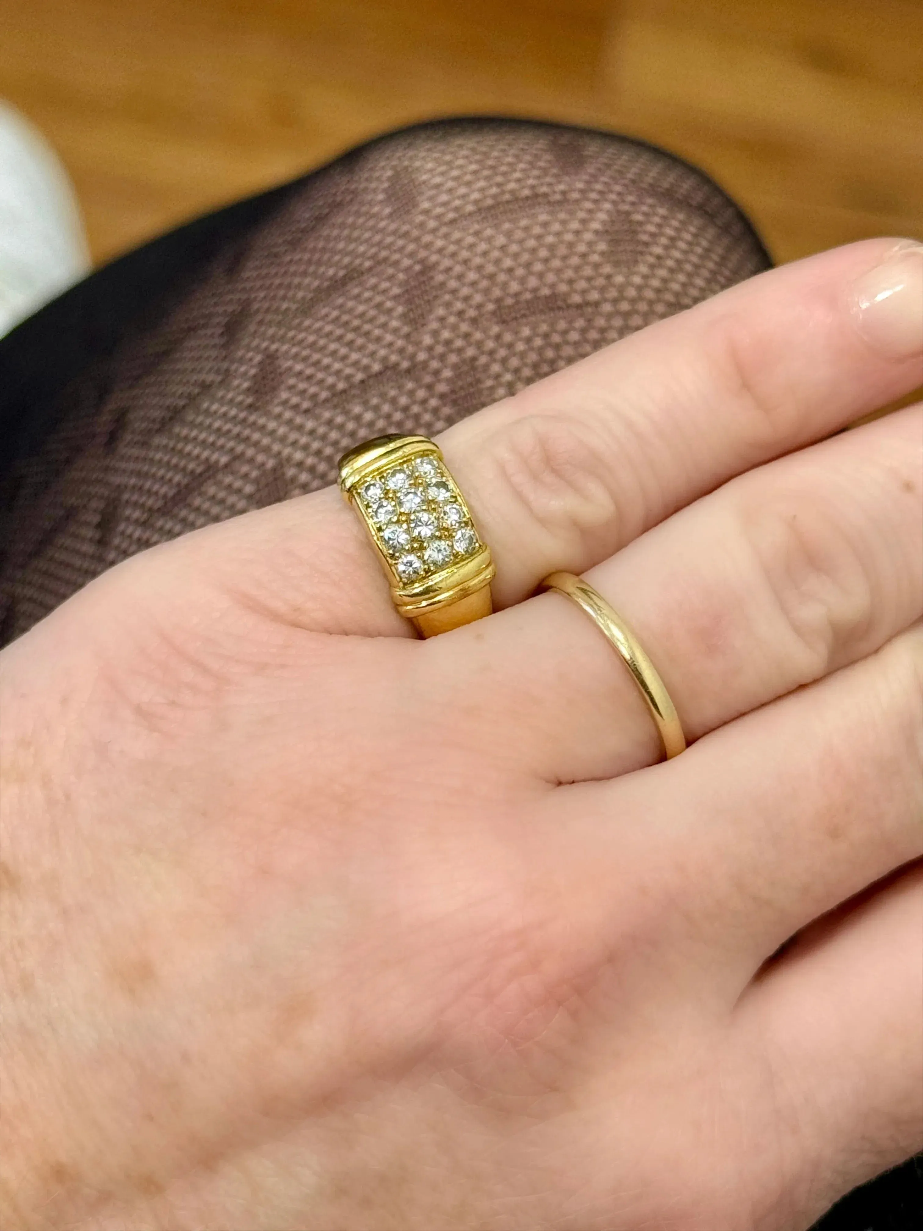 Bague bandeau or jaune pavage diamants sold by 58 Facettes product image thumbnail 2