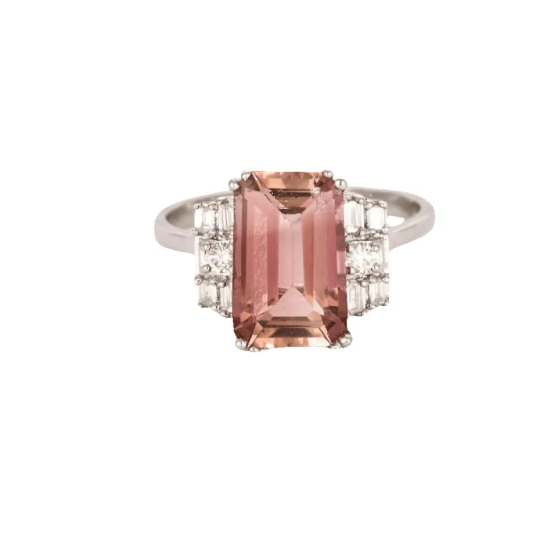 Bague tourmaline rose diamants sold by 58 Facettes