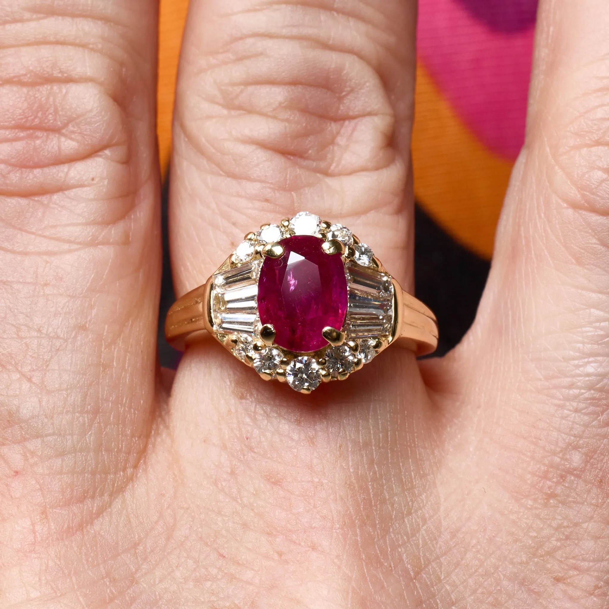 Bague rubis birman non chauffé diamants sold by 58 Facettes product image thumbnail 2