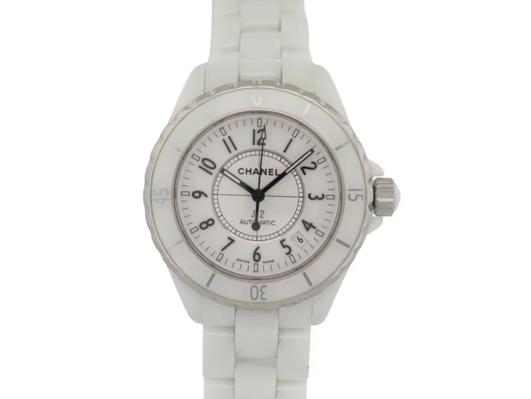 montre CHANEL j12 38 mm ceramique blanche automatique made by 58 Facettes