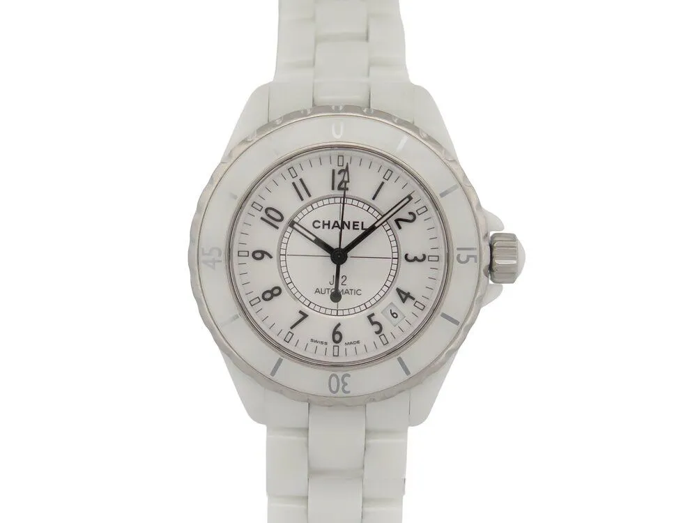 montre CHANEL j12 38 mm ceramique blanche automatique sold by 58 Facettes