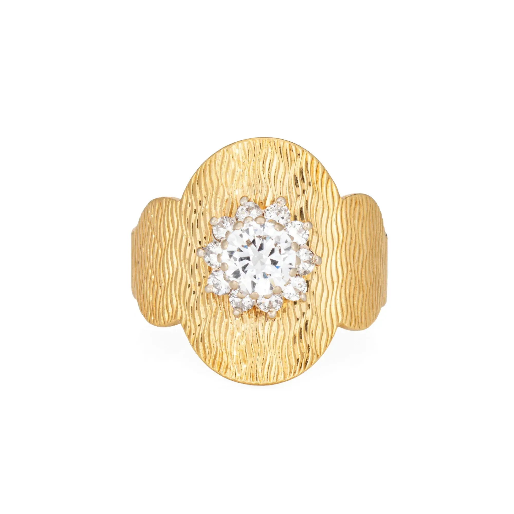 Bague en or jaune avec cigare et grappe de diamants sold by 58 Facettes