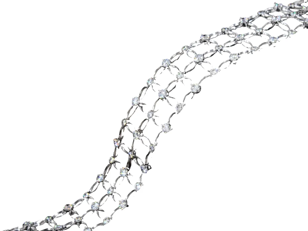 Bracelet en or blanc avec diamants sold by 58 Facettes