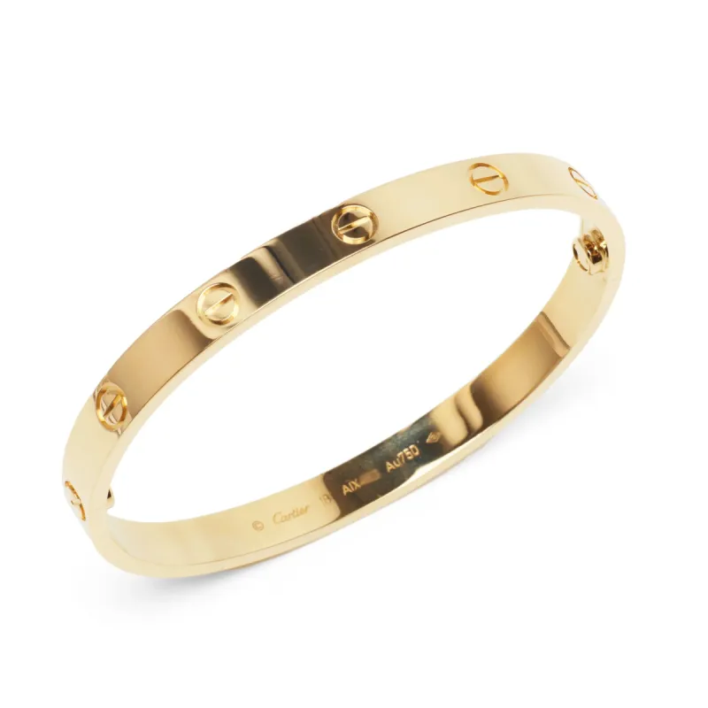 Bracelet Cartier Love en or jaune taille 18 sold by 58 Facettes