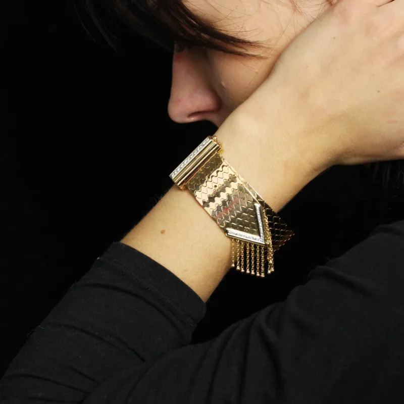 Bracelet ceinture or diamants rétro made by 58 Facettes