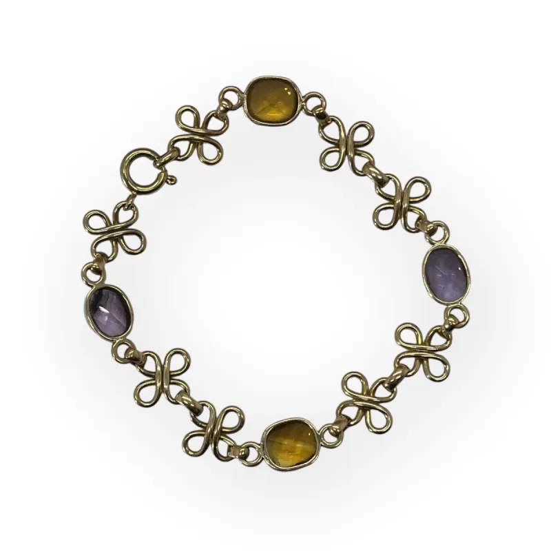 Bracelet or jaune citrines et améthystes sold by 58 Facettes