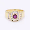 Bague en or jaune avec diamants et rubis sold by 58 Facettes