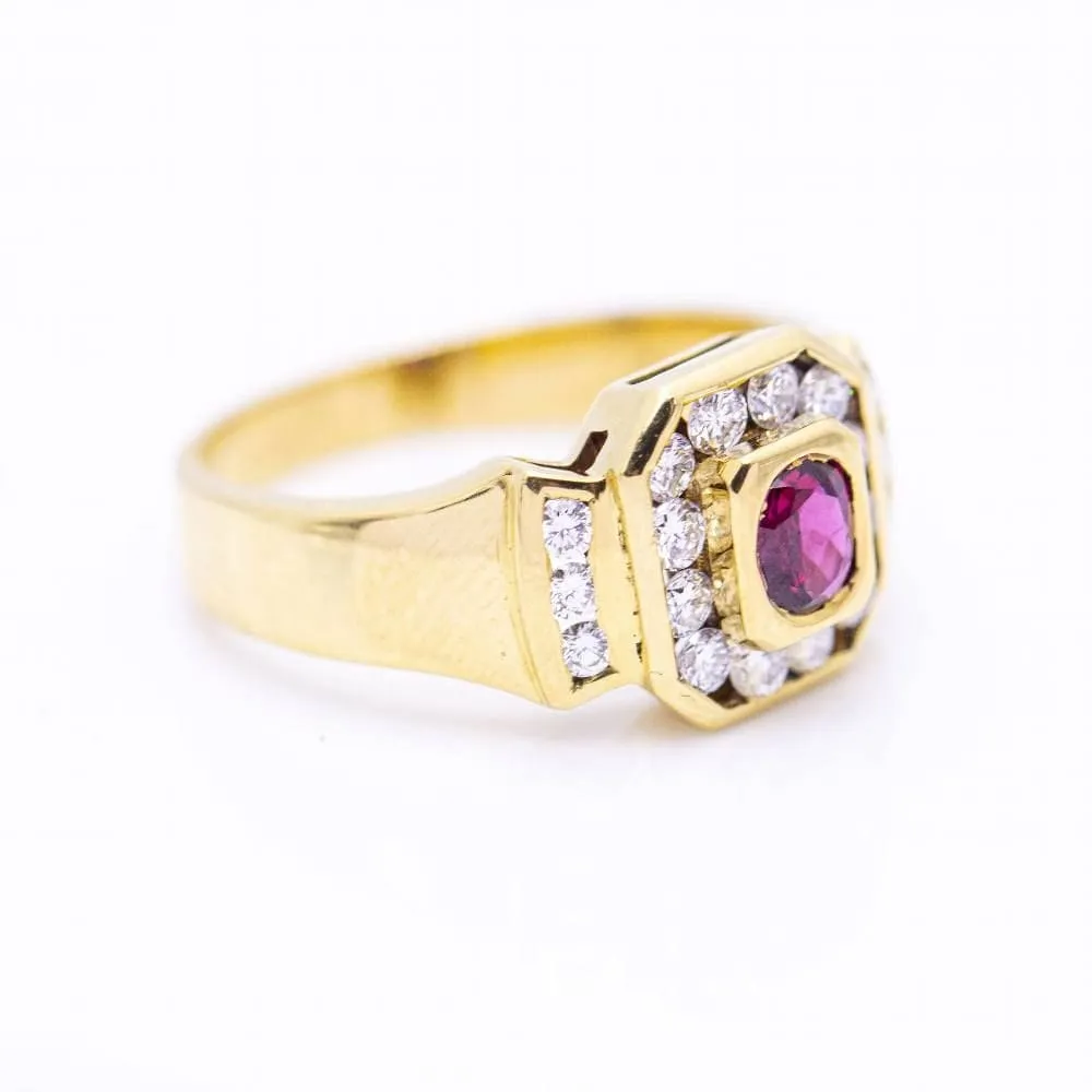 Bague en or jaune avec diamants et rubis sold by 58 Facettes product image thumbnail 4