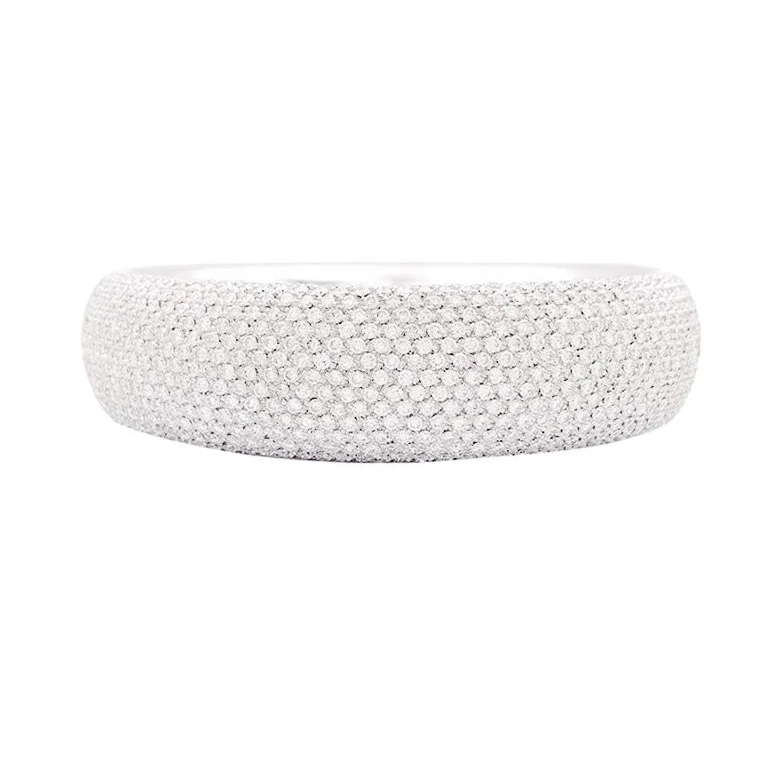 Bracelet jonc en or blanc, pavage diamants. sold by 58 Facettes