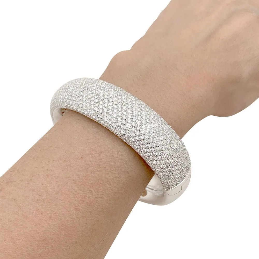 Bracelet jonc en or blanc, pavage diamants. sold by 58 Facettes product image thumbnail 5