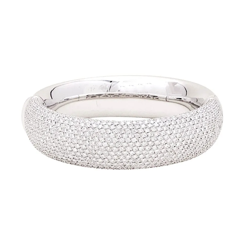 Bracelet jonc en or blanc, pavage diamants. sold by 58 Facettes product image thumbnail 3