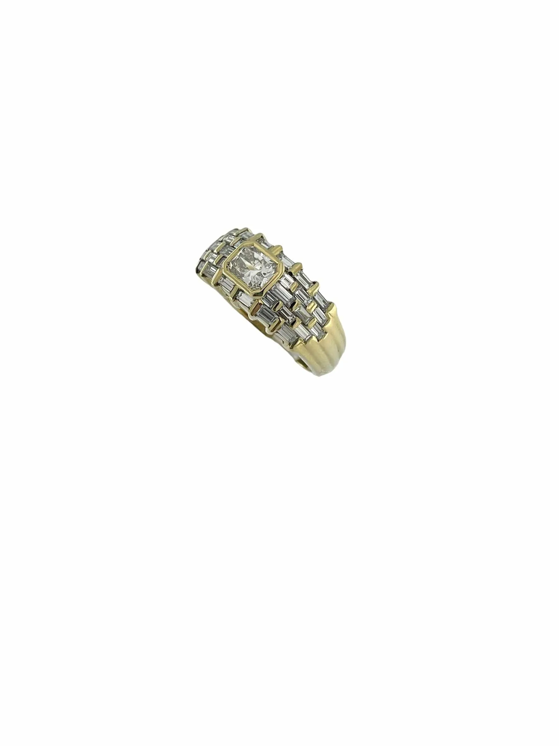 Bague cocktail or jaune diamant radiant 0.80ct certificat HRD sold by 58 Facettes product image thumbnail 3