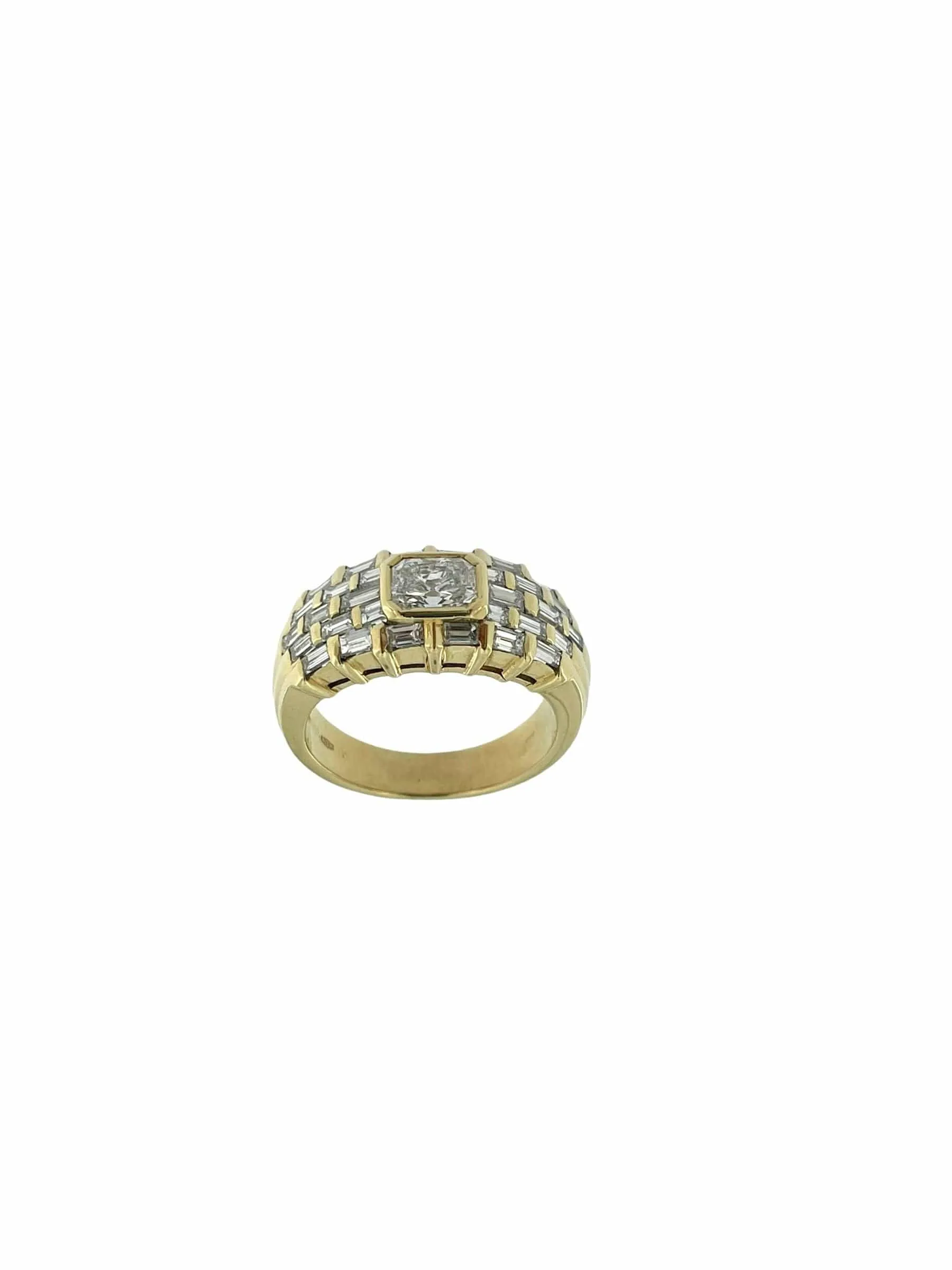 Bague cocktail or jaune diamant radiant 0.80ct certificat HRD sold by 58 Facettes product image thumbnail 4