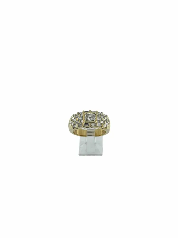 Bague cocktail or jaune diamant radiant 0.80ct certificat HRD sold by 58 Facettes