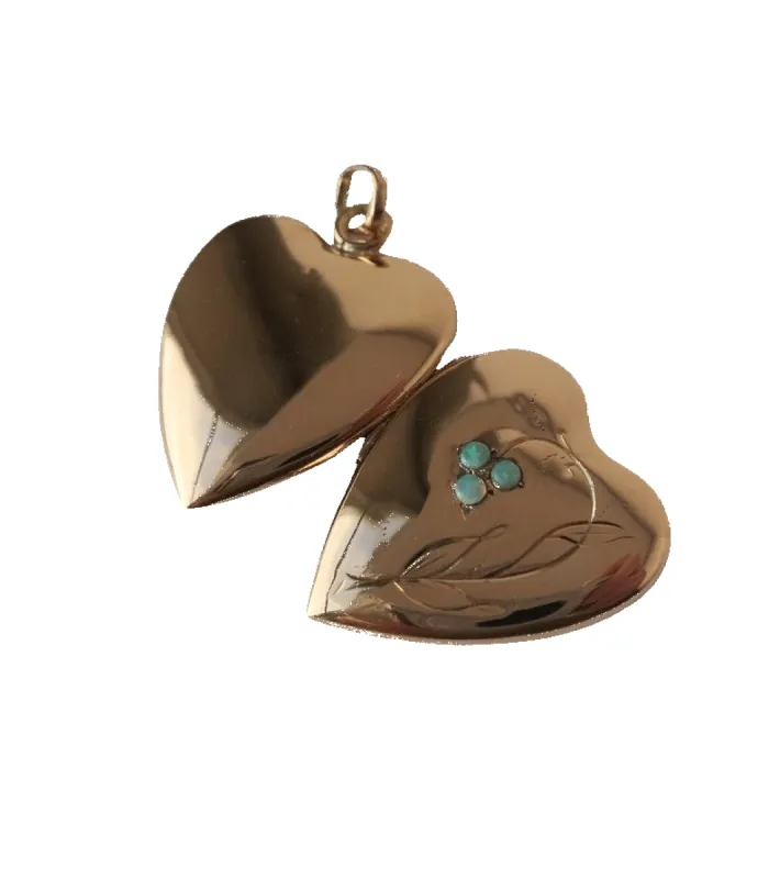 Pendentif XIXe coeur ouvrant opales or rose sold by 58 Facettes