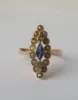Bague marquise or rose saphir perles sold by 58 Facettes