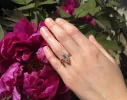 Bague marquise or rose saphir perles sold by 58 Facettes