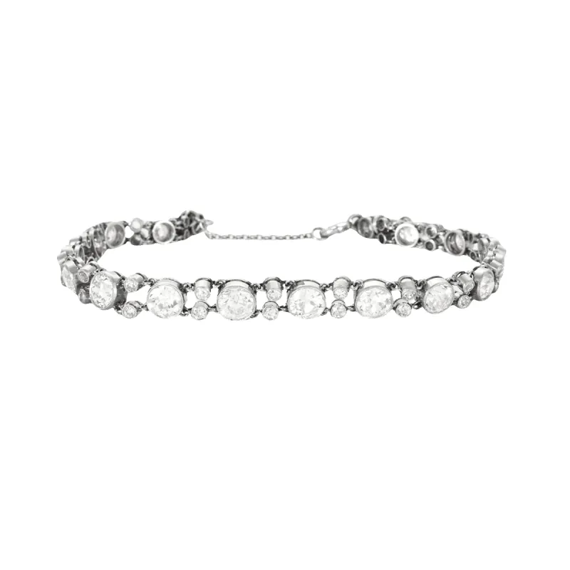 Bracelet platine ligne diamants sold by 58 Facettes