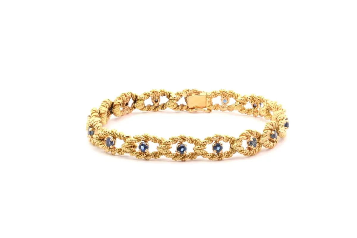 Bracelet vintage saphirs en or jaune sold by 58 Facettes