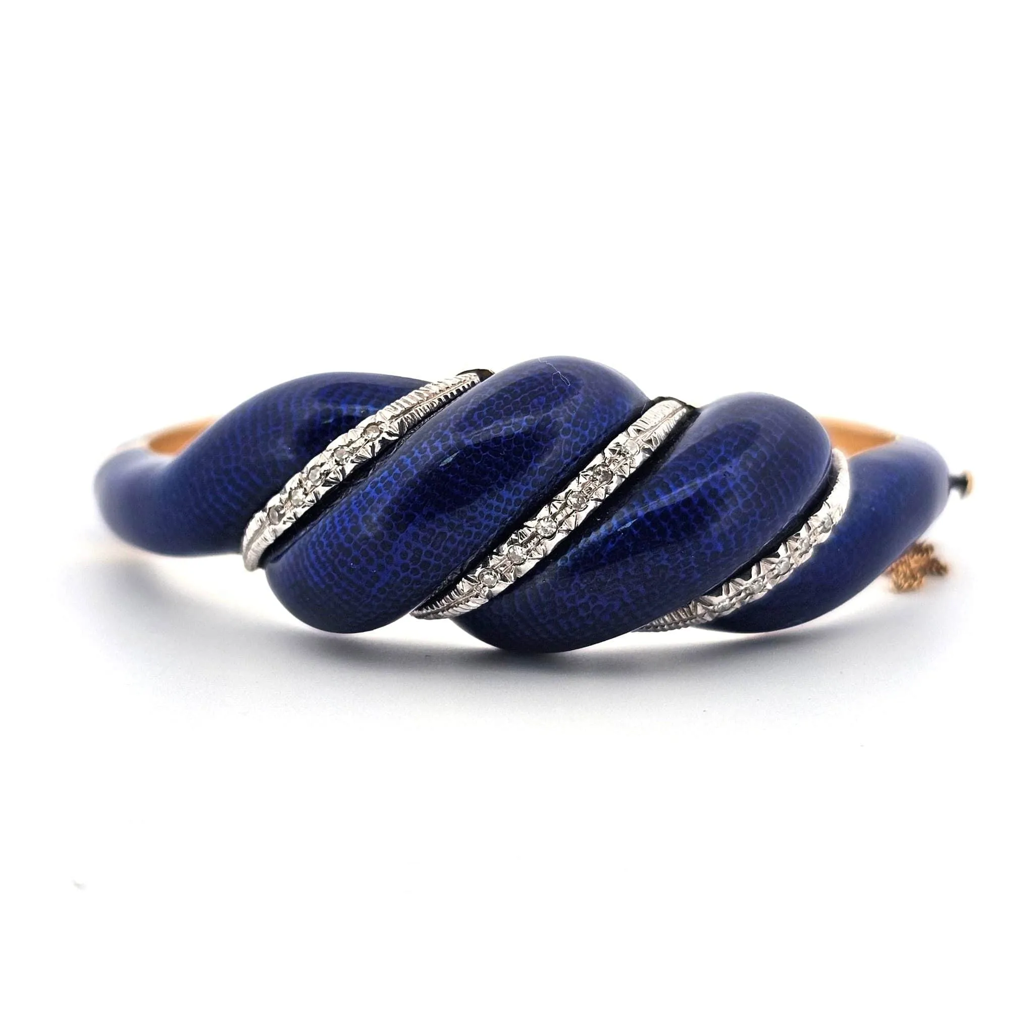 Bracelet or jaune diamants et émail sold by 58 Facettes