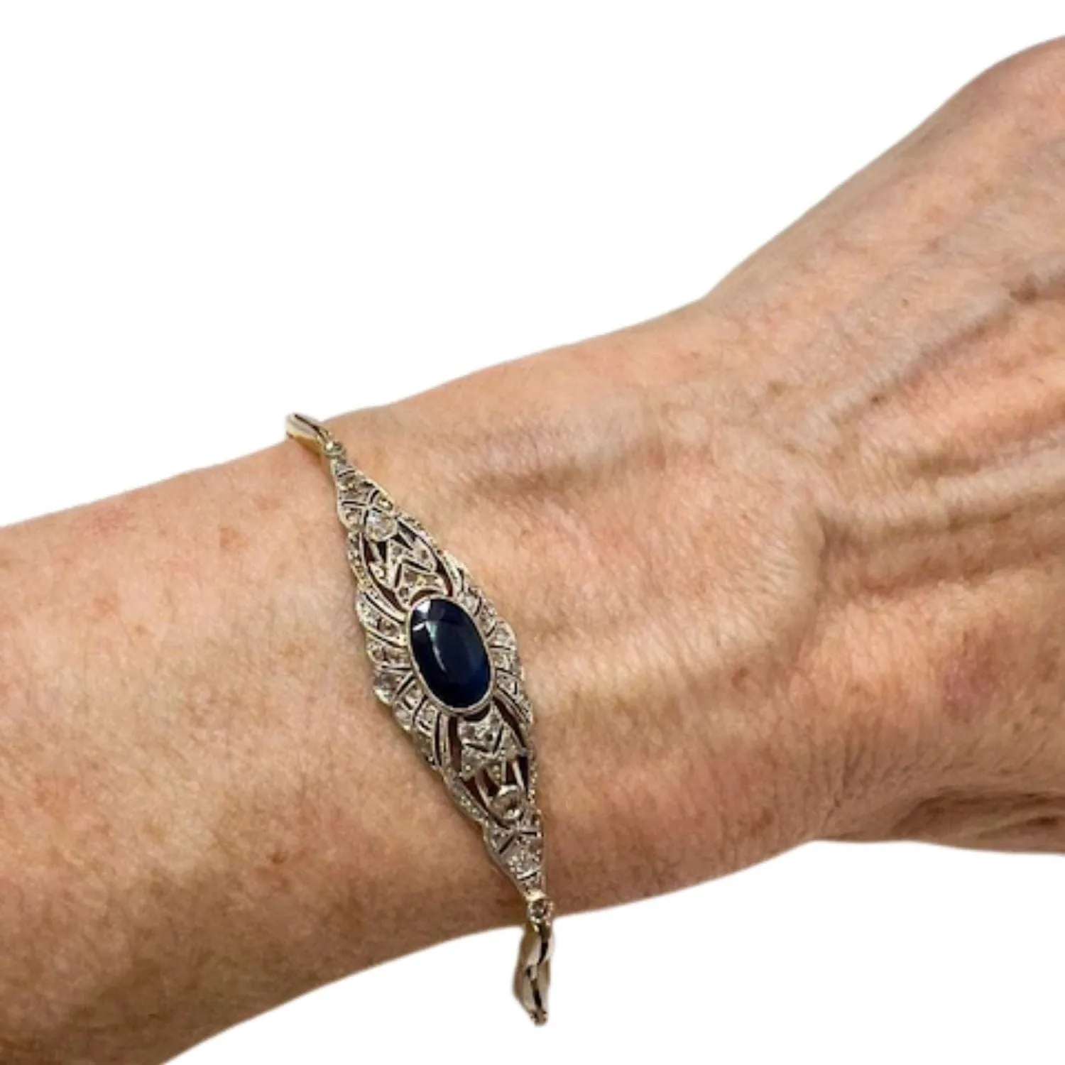 Bracelet Art Déco saphir diamants sold by 58 Facettes product image thumbnail 2