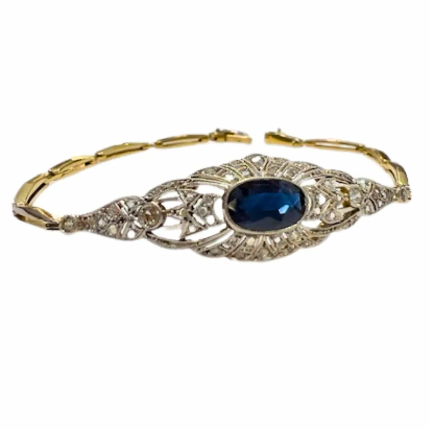Bracelet Art Déco saphir diamants sold by 58 Facettes