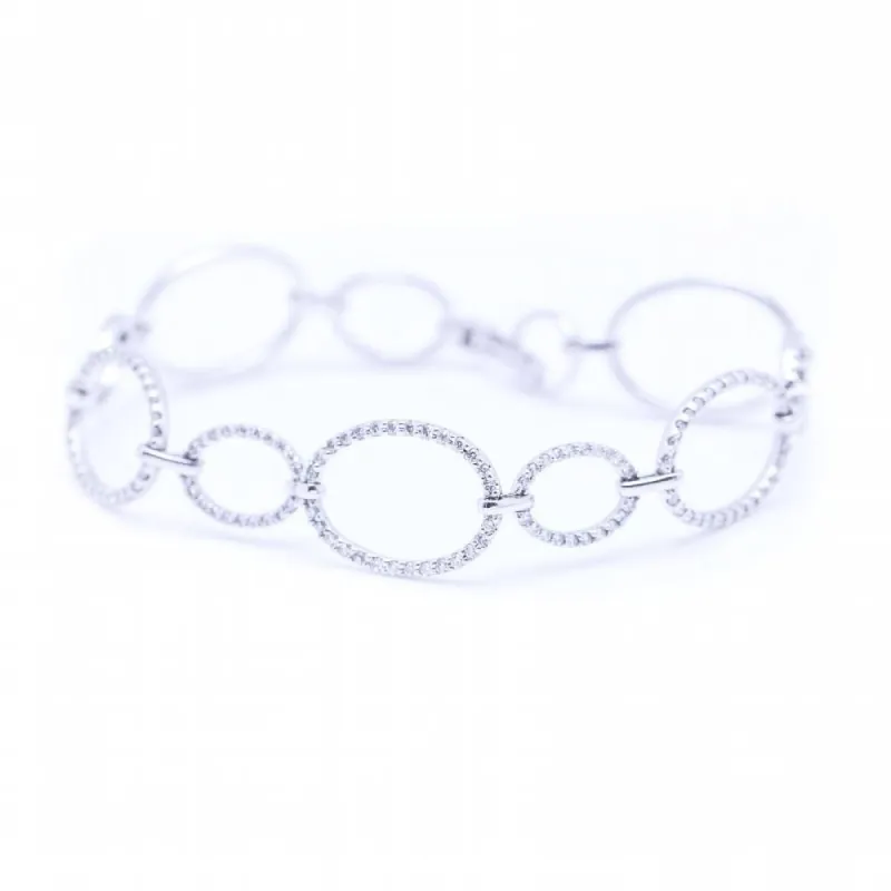 Bracelet en or blanc et diamants sold by 58 Facettes