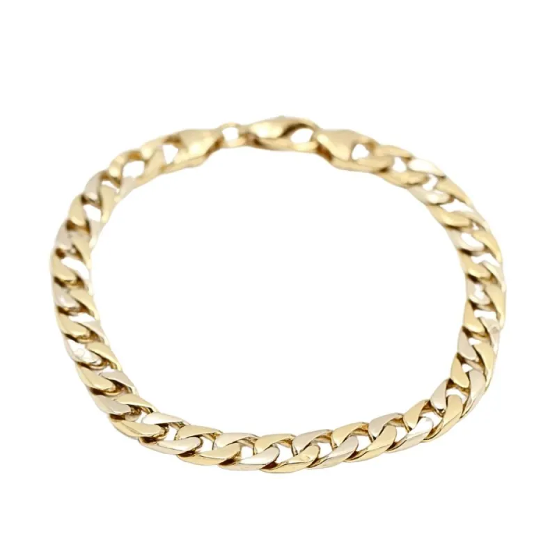 bracelet gourmette en or massif bicolore sold by 58 Facettes