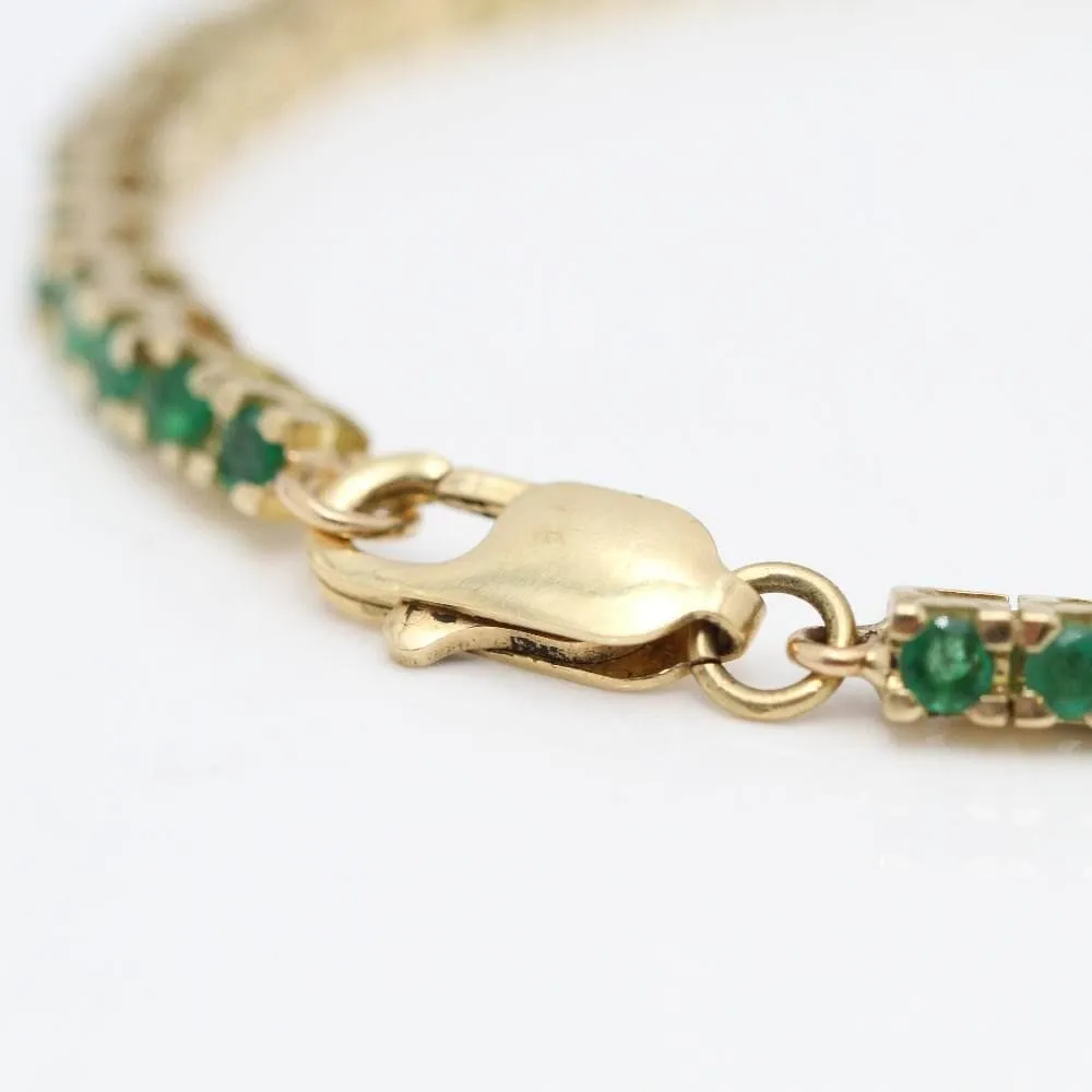 Bracelet rivière en or avec émeraudes sold by 58 Facettes product image thumbnail 3